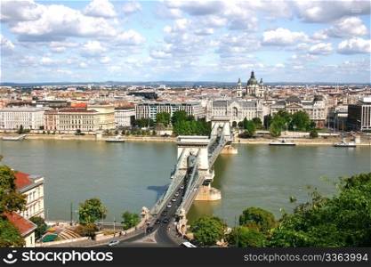 View of Budapest over the River Danube from Castle Hill. Hungary