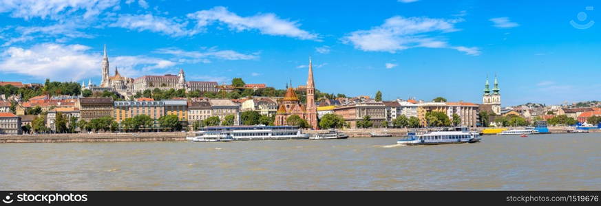 View of Budapest with the river Danube in Hungary in a beautiful summer day