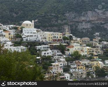 View of buildings in a town, Positano, Amalfi Coast, Salerno, Campania, Italy