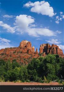 View of Cathedral Rock in Sedona, Arizona in the United States.