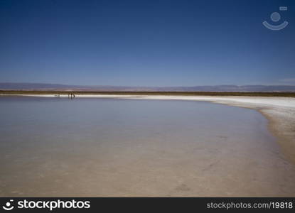 View of Cejar Lagoon, Los Flamencos National Reserve, San Pedro de Atacama, El Loa Province, Antofagasta Region, Chile