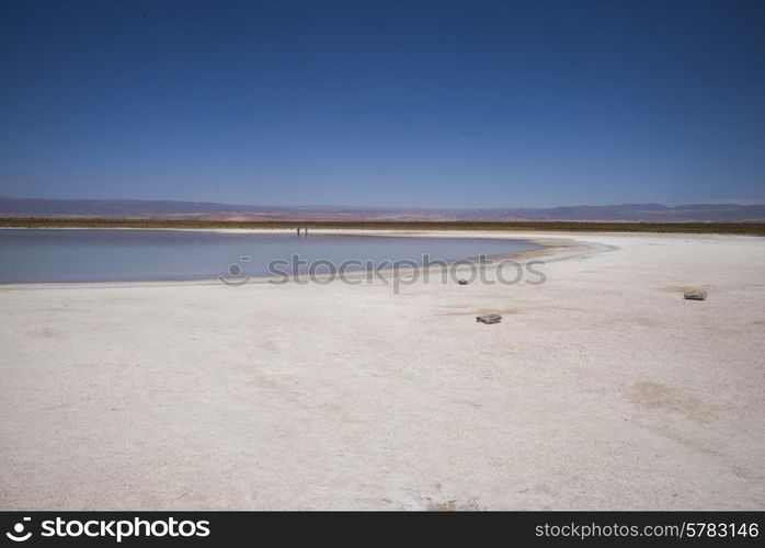 View of Cejar Lagoon, Los Flamencos National Reserve, San Pedro de Atacama, El Loa Province, Antofagasta Region, Chile