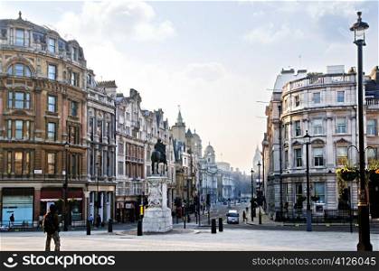View of Charing Cross in London at early morning