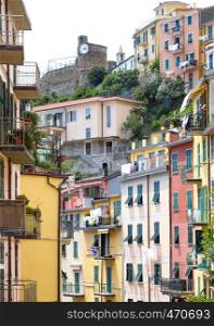 view of Cinque Terre region village Riomaggiore