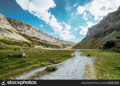 View of Circo de Soaso, Ordesa National Park, Aragon. Pyrenees Mountains, Spain