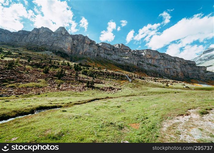 View of Circo de Soaso, Ordesa National Park, Aragon. Pyrenees Mountains, Spain