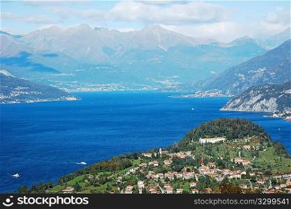 View of coastline of Como Lake, Italy