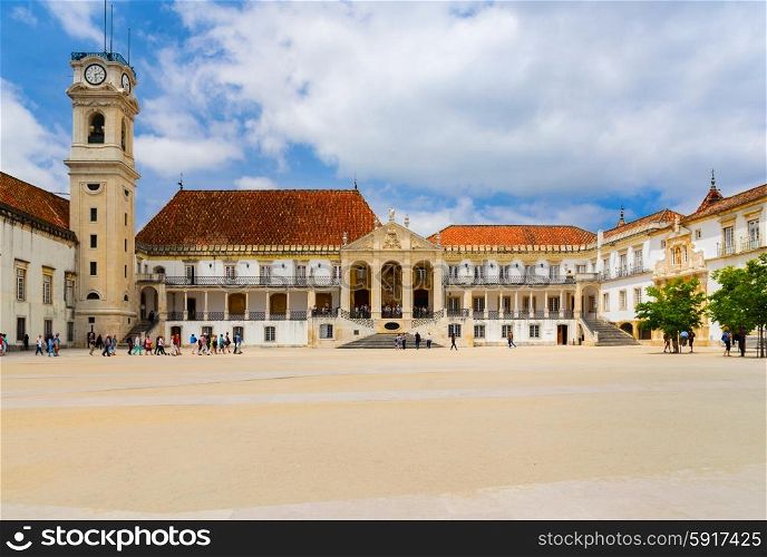 view of Coimbra university at sunny weather, Portugal