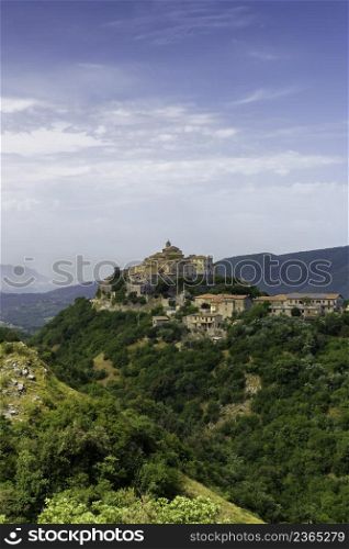 View of Cottanello, historic town in Rieti province, Lazio, Italy