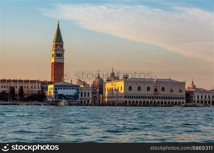 View of Doge?s Palace, Campanella and San Marco Cathedral from the Grand Canal, Venice, Italy