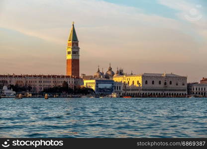 View of Doge?s Palace, Campanella and San Marco Cathedral from the Grand Canal, Venice, Italy