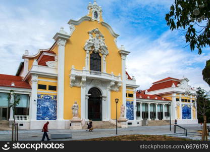 view of downtown Lisbon. Lisbon Portugal. 21 June 2018. View of Carlos Lopes Pavillion in downtown Lisbon.Lisbon, Portugal.