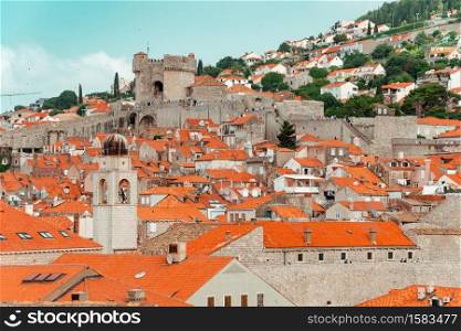 View of Dubrovnik old city from the top