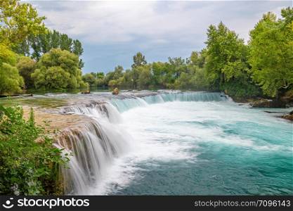 View of falls of Manavgat in Turkey removed beautifully with long exposure with effect of milk river. View of falls of Manavgat in Turkey removed beautifully with long exposure