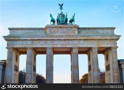 View of famous Brandenburg gate in Berlin, Germany