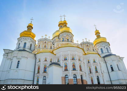 View of famous Cathedral of Dormition. Kiev Pechersk Lavra. Kiev, Ukraine