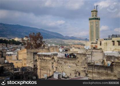 View of Fez, Morocco, North Africa. View of the old town of Fez, Morocco, North Africa