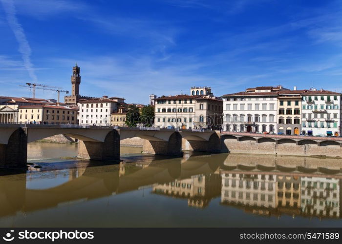 View of Florence. Bridge over the Arno River