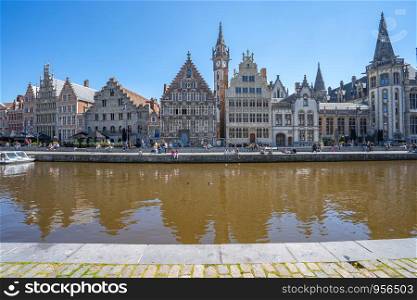 View of Ghent old town in Belgium.