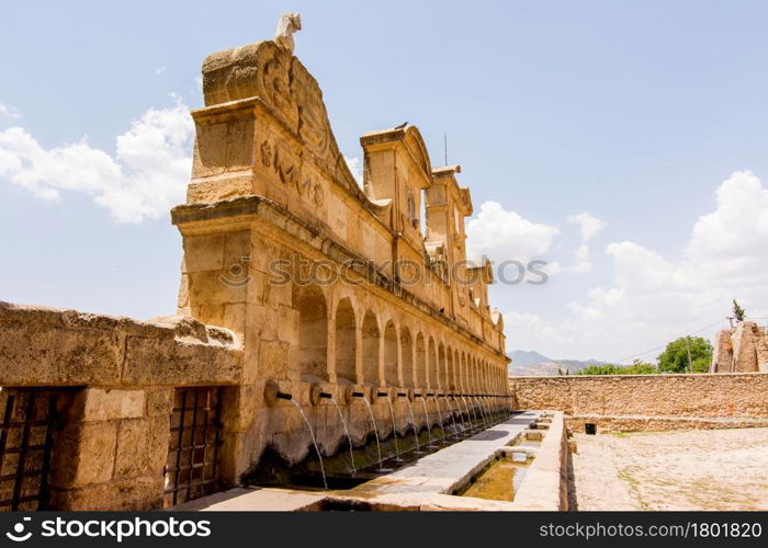 View of Granfonte, baroque fountain in Leonforte