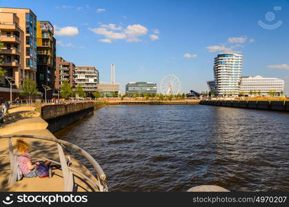 view of Hamburg, Germany. street view of Hamburg, Germany