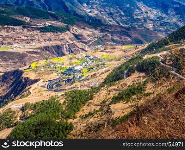 View of high land agricultural village in China