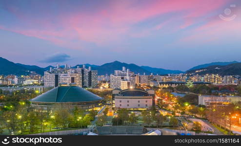 View of Hiroshima skyline. UNESCO World Heritage Site in Japan