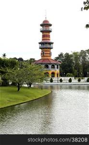 View of Ho Withun Thasana, the observatory tower built as a lookout tower for viewing the surrounding countryside