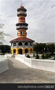 View of Ho Withun Thasana, the observatory tower built as a lookout tower for viewing the surrounding countryside