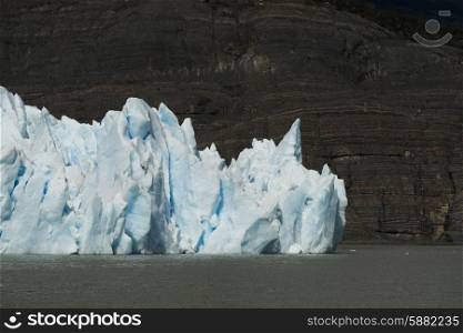 View of iceberg in lake, Grey Glacier, Grey Lake, Torres del Paine National Park, Patagonia, Chile