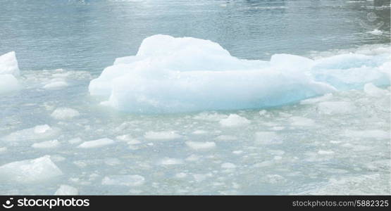 View of iceberg in lake, Grey Glacier, Grey Lake, Torres del Paine National Park, Patagonia, Chile