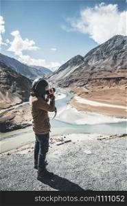 View of Indus and Zanskar Rivers in Leh Ladakh, India