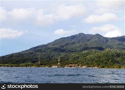 View of Kalianda from sea in Indonesia