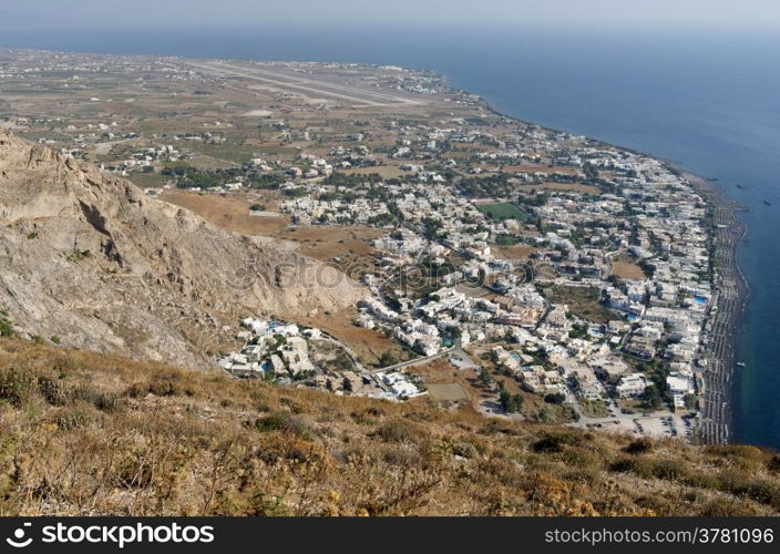 View of Kamari on the island Santorini.