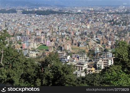 View of Kathmandu from stupa Swayambhunath, Nepal