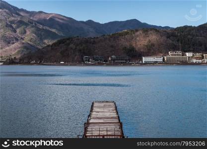 view of kawakuchiko lake, Japan.