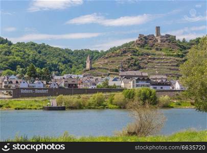 View of Kobern-Gondorf on the Moselle panorama.. View of Kobern-Gondorf on the Moselle panorama