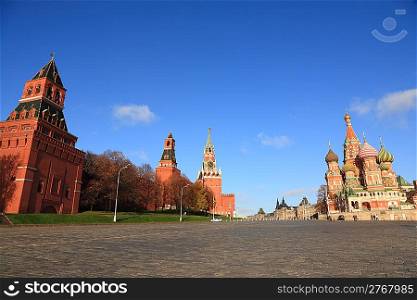 View of Kremlin and St. Basil&acute;s cathedral