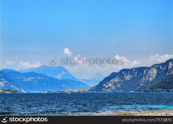 view of lake como. Lecco town, Italy, Europe