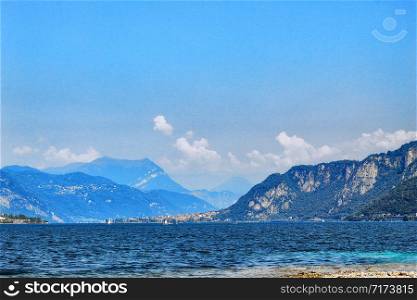 view of lake como. Lecco town, Italy, Europe