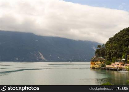 View of Lake Garda . View of Lake Garda and mountains in Italy