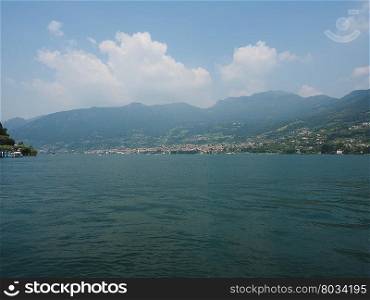 View of Lake Iseo. View of Lake Iseo mountains in Lombardy, Italy