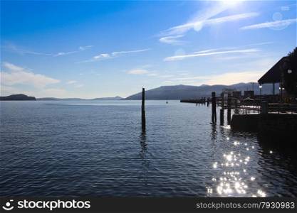 View of Lake Maggiore with pier