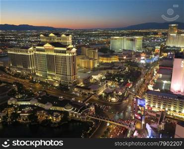 View of Las Vegas from high up in the air