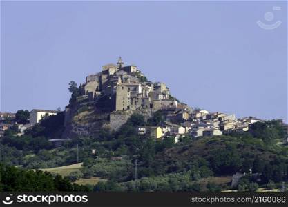 View of Limosano, old village in Campobasso province, Molise, Italy, at springtime