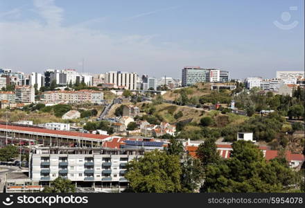 View of Lisbon from the Aqueduct of the Free Waters, Portugal