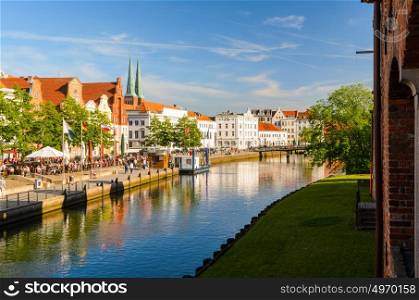 view of Lubeck, Germany. street view of Lubeck, Germany