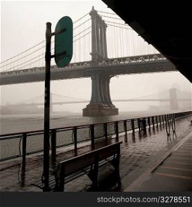 View of Manhattan Bridge in Manhattan, New York City, U.S.A.