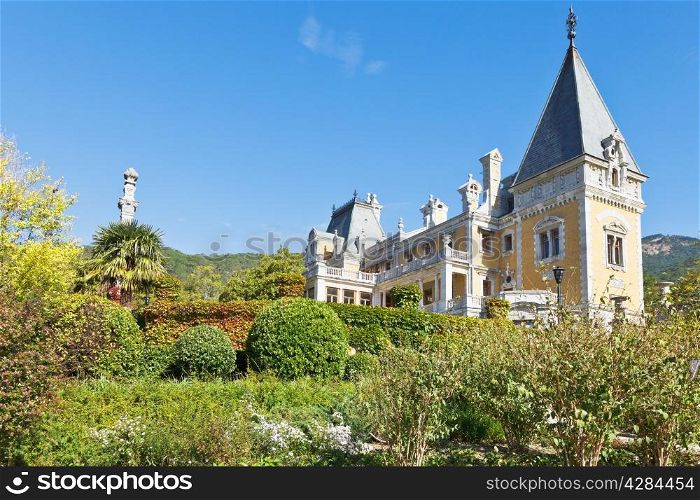 view of Massandra palace from garden, Crimea