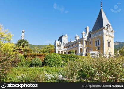 view of Massandra palace from garden, Crimea